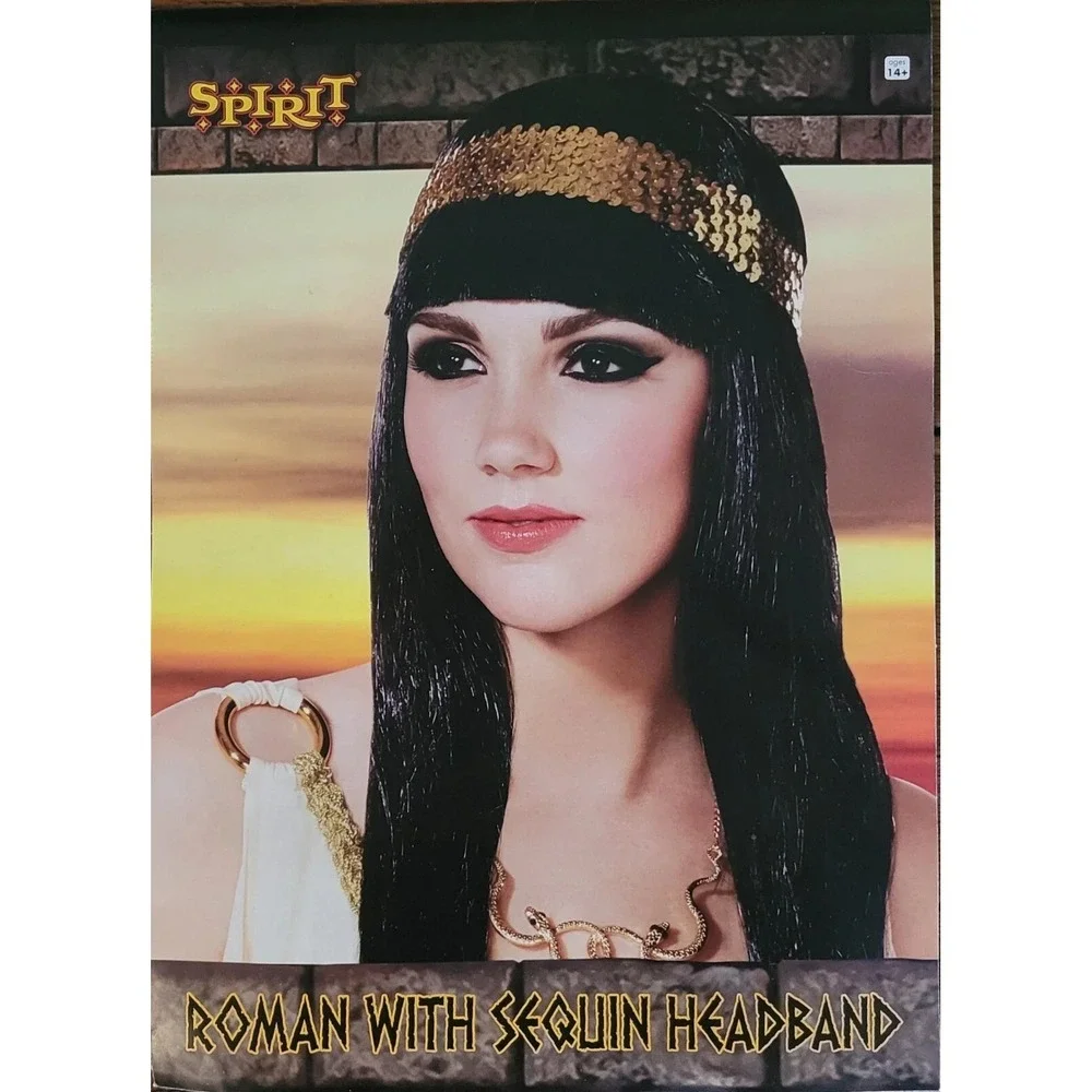 Spirit Cleopatra Roman Black Wig Halloween Costume Cosplay